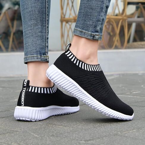 TIOSEBON Women's Athletic Walking Shoes Slip On Casual Mesh-Comfortable Tennis Workout Sneakers in Kuwait