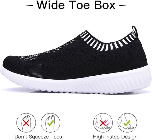 TIOSEBON Women's Athletic Walking Shoes Slip On Casual Mesh-Comfortable Tennis Workout Sneakers in Kuwait
