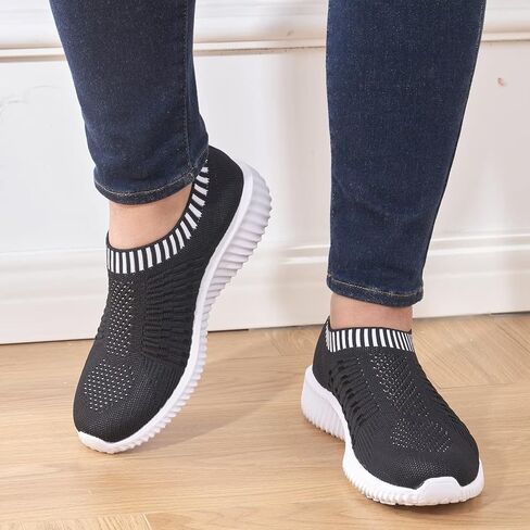 TIOSEBON Women's Athletic Walking Shoes Slip On Casual Mesh-Comfortable Tennis Workout Sneakers in Kuwait