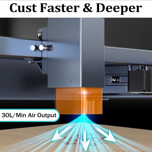 مساعدة الهواء للقطع والنقش بالليزر، مجموعة مضخة مساعدة الهواء مع مخرج هواء قابل للتعديل 30 لتر/الدقيقة، مساعدة الهواء للنقش بالليزر D1 / D1 Pro، القطع باستخدام الحاسب الآلي، إزالة الدخان والغبار in Kuwait
