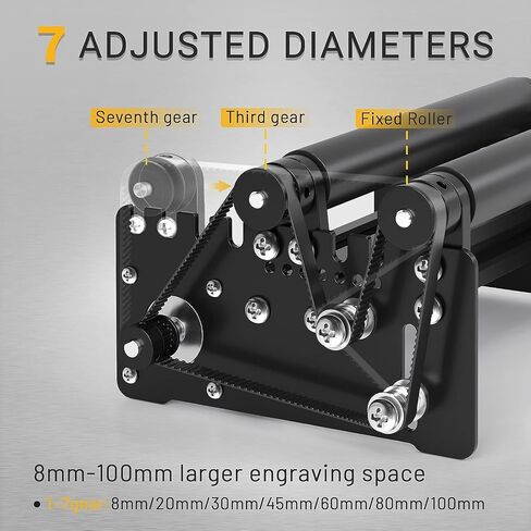 Aufero Rotary Roller for Laser Engraver, 360° Y-axis Rotary Roller for Tumblers Bottles Glassware, Laser Rotary Attachment With Most Laser Engraving Machine in Saudi Arabia