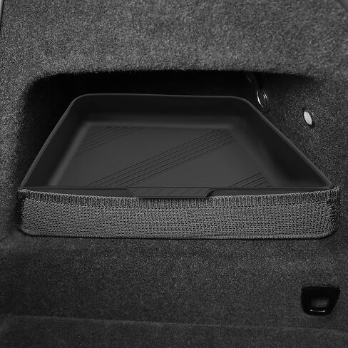 صينية تخزين صندوق السيارة لملحقات Tesla Model X 2022 2023، منظم جانبي للشحن الخلفي يناسب Tesla Model X 5/6/7 مقاعد، سيليكون أسود in Kuwait