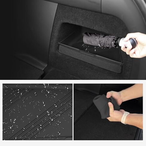 صينية تخزين صندوق السيارة لملحقات Tesla Model X 2022 2023، منظم جانبي للشحن الخلفي يناسب Tesla Model X 5/6/7 مقاعد، سيليكون أسود in Kuwait