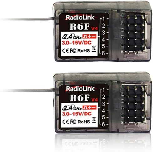راديولينك R6F استقبال 6 قناة 2.4 جيجا هرتز ل RC سيارات قوارب ناقل موجات الراديو تحكم عن بعد RC6GS V2/RC4GS V2/T8FB/T8S/RC6GS V3/RC4GS V3 in Kuwait