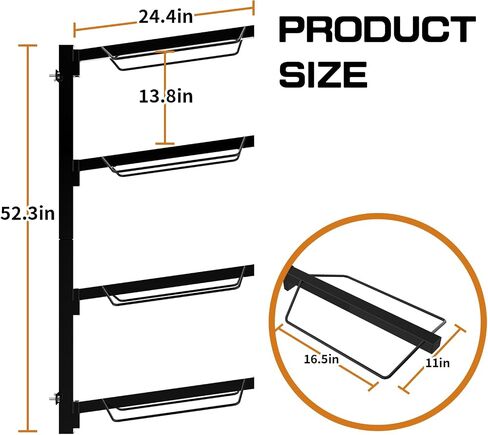 Tongmo Wall-Mounted Saddle Rack: 4-Tier Heavy-Duty Stand for Organized Storage of Western and English Saddles (Black) in Saudi Arabia