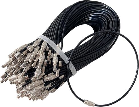 CrocSee Pack (20) Stainless Steel Wire Keychains Cable, Key Chain Rings, Heavy Duty Luggage Tag Loops Keepers 2mm Twist Barrel (Cable Length: 10 inches) in Saudi Arabia