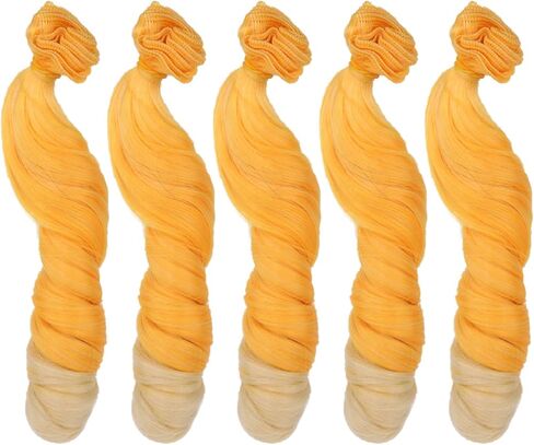 MUZIWIG Doll Hair 5.9 x 39.4 in, 5rolls Curly Heat Resistant Doll Hair Wefts for DIY 1/3 1/4 1/6 BJD SD Doll Wigs, rerooting Doll Hair kit,Doll Hair wefts, Craft Wool Hair, Doll Hair rerooting in Saudi Arabia