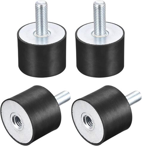 uxcell Rubber Mounts 4pcs M8 Male/Female Vibration Isolator Shock Absorber D40mmxH30mm, for Garage Motor Air Compressor Car Boat Bobbins in Kuwait