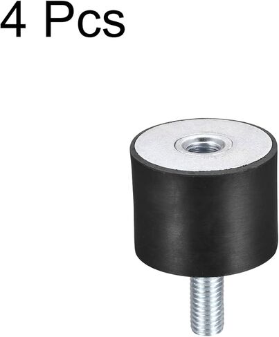 uxcell Rubber Mounts 4pcs M8 Male/Female Vibration Isolator Shock Absorber D40mmxH30mm, for Garage Motor Air Compressor Car Boat Bobbins in Kuwait