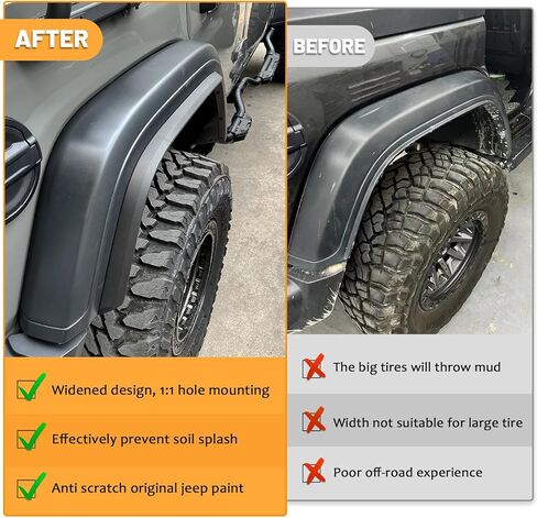 واقي تمديد للحاجز الأمامي والخلفي لسيارة جيب رانجلر JL JLU 2018-2024 4 قطع in Kuwait