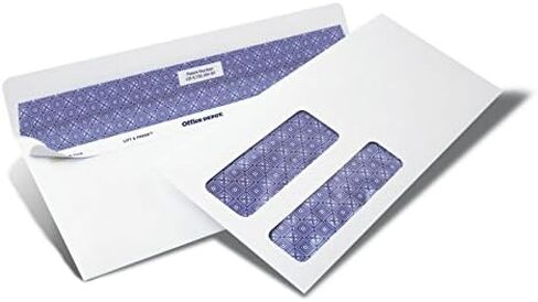 مظروف مزدوج النافذة معاد تدويره بنسبة 100% من Office Depot، 10 (4 1/8 بوصة × 9 1/2 بوصة)، أبيض، عبوة من 250، 76134 in Saudi Arabia