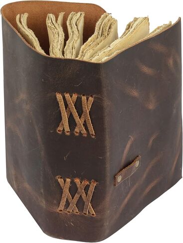 Leather Journal with lined Deckle Edge Paper 8x6 inch and Vintage Key/Handmade Writing Notebook Diary/Bound Daily Notepad for Men & Women Medium, Sketch/Writing pad, for Artists in Kuwait