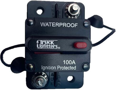Truck Upfitters Surface Mounted 100A Circuit Breaker (12V-48V, 100 Amp) for DC Automotive and Marine/Boat use: Main Power Breaker, Audio, Winches, Solar, Lighting, Electric Motors & Other Accessories. in Saudi Arabia