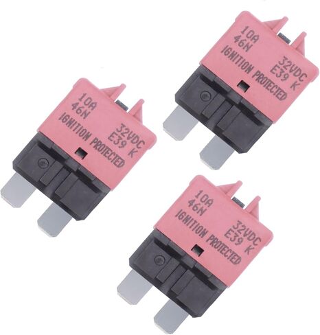 HiSport Fuse Circuit Breaker Low Profile Auto Resettable Fuse Kit E39 T3 3A للسيارات والشاحنات RV والقوارب البحرية ومحرك التصيد وATC ATO 32VDC 3A - 3 عبوات in Saudi Arabia