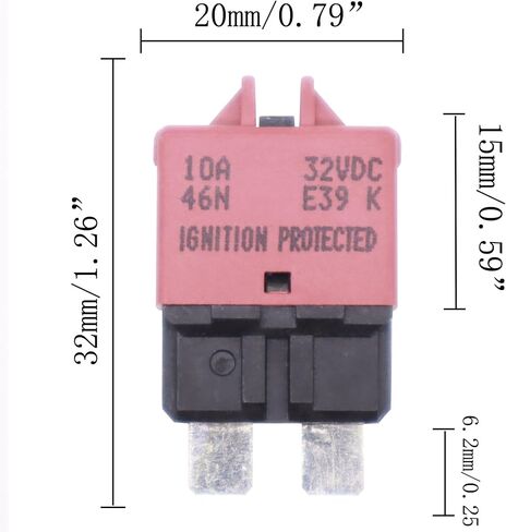 HiSport Fuse Circuit Breaker Low Profile Auto Resettable Fuse Kit E39 T3 3A للسيارات والشاحنات RV والقوارب البحرية ومحرك التصيد وATC ATO 32VDC 3A - 3 عبوات in Saudi Arabia