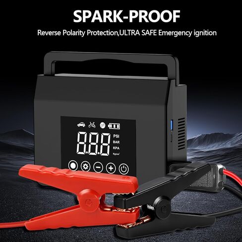 Portable Car Jump Starter with Air Compressor, Capapro 150PSI 4000A Fast Battery Jump Starter Charger with Digital Tire Inflator, Pack with Type-C Quick Charge in Kuwait
