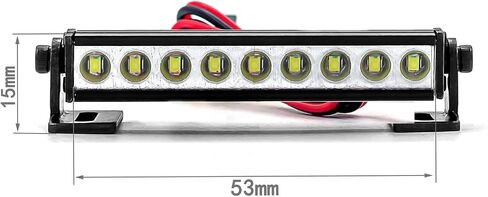 RC Light Bar Led Lights inch Metal Roof Lamp Super Bright Light Kit for TRX4 Traxxas SCX10 90046 D90 Axial RGT R96 1/8,1/10/,1/12,1/16,1/18 RC Crawler Car (53mm) in Saudi Arabia