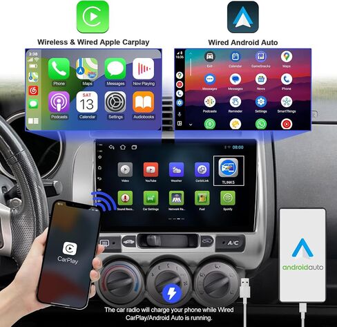 2+32G Android 12 Double Din Car Stereo for Honda Fit 2004-2007 with 9 Inch Touchscreen Radio Built-in Bluetooth 5.4/WiFi 6/Wireless Carplay/Android Auto/GPS/FM/AUX-in/SWC/Backup Camera in Saudi Arabia