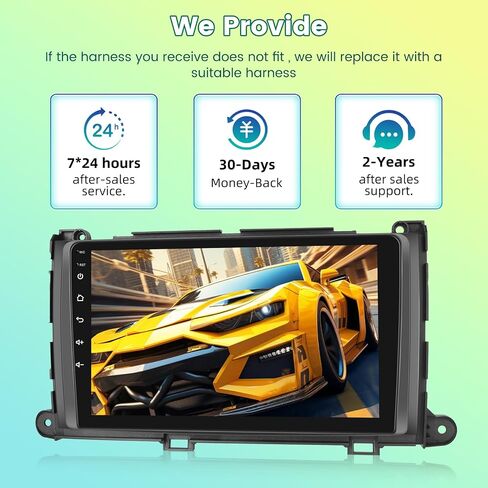 8 Core Android 13 Car Radio for Toyota Sienna 2010-2014 - Wireless Carplay & Android Auto - 9 Inch IPS Touch Screen with DSP/WiFi/GPS/SWC + AHD Rear View Camera & MIC, 4 + 64G in Saudi Arabia