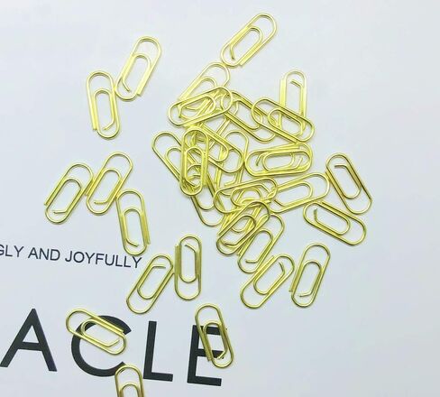 50 مشبك ورق ذهبي صغير مقاس 3/5 بوصة مشبك ورق صغير لطيف للغاية مشبك إشارات معدنية (ذهبي) in Kuwait