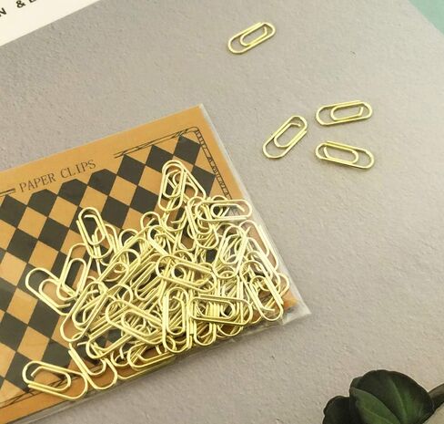 50 مشبك ورق ذهبي صغير مقاس 3/5 بوصة مشبك ورق صغير لطيف للغاية مشبك إشارات معدنية (ذهبي) in Kuwait