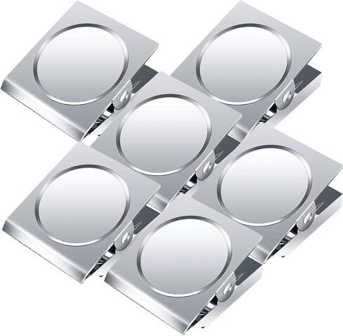 6 Pack Magnetic Clips Stainless Steel Magnetic Clip, Clip Magnets Best for House Office School Use, Hanging Home Decoration, Photo Displays in Saudi Arabia