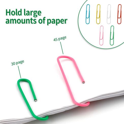 Paper Clips, Paperclips, Paper Clip, Medium Paper Clip, Paperclip, Colored Paper Clips, Paper Clips Assorted Aizes, 1.6 Inch Mustic Metal Paper Clips Office Supplies Home Office Bookmark - 100 PCS in Kuwait