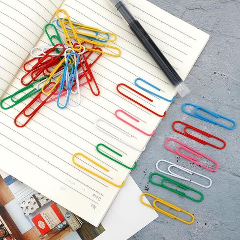 Paper Clips, Paperclips, Paper Clip, Medium Paper Clip, Paperclip, Colored Paper Clips, Paper Clips Assorted Aizes, 1.6 Inch Mustic Metal Paper Clips Office Supplies Home Office Bookmark - 100 PCS in Kuwait