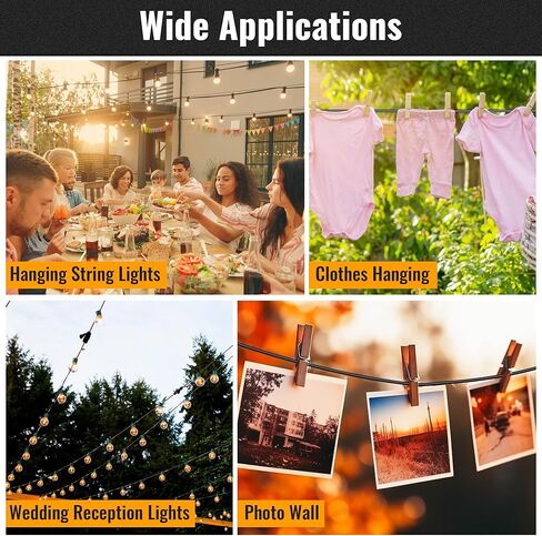 Dreyoo 2 Pack 328Ft String Light Hanging Kit Outdoor, Nylon Coated 304 Stainless Steel Wire Rope Cable, Turnbuckle and Hooks and Multiple Accessories for Patio Lighting, Guide Wire for Outdoor Lights in Saudi Arabia