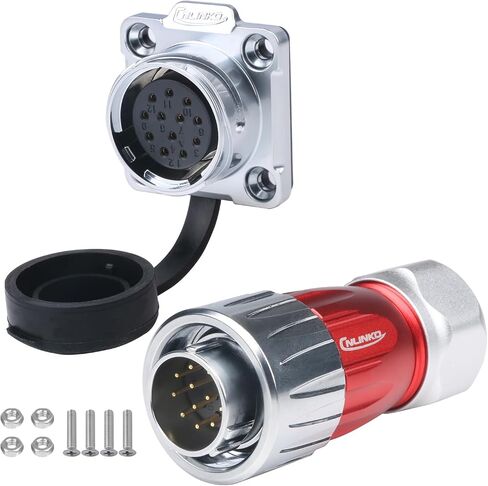 CNLINKO M20 Waterproof Connector，DH Series 20 2/3/4/5/7/9/12 Pin Bayonet Connecting Type Metal Shell Soldering Male Plug Female Socket IP68 Connectors (2-Pin) in Saudi Arabia