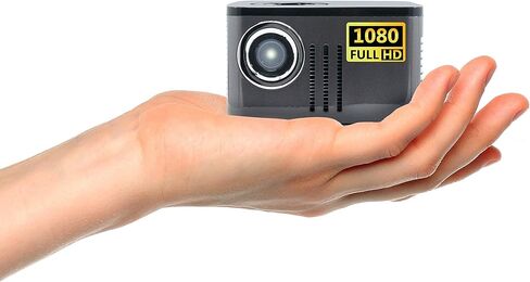 [البطارية] جهاز عرض صغير AAXA P7 مع بطارية، دقة أصلية 1080 بكسل، جهاز عرض محمول LED لمدة 30,000 ساعة، BT 4.0، مشغل وسائط مدمج، للأعمال والمسرح المنزلي in Kuwait