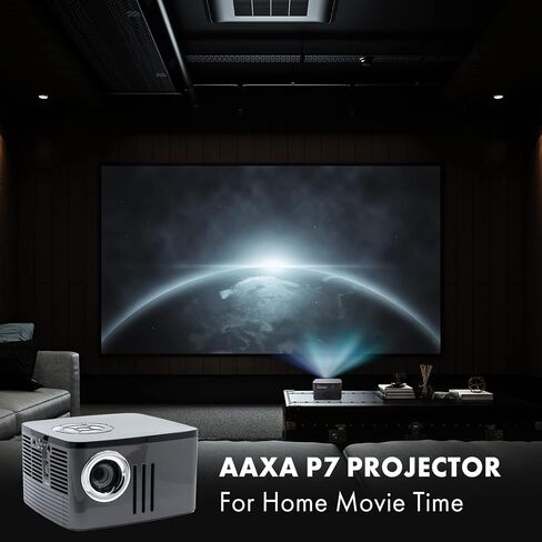 [البطارية] جهاز عرض صغير AAXA P7 مع بطارية، دقة أصلية 1080 بكسل، جهاز عرض محمول LED لمدة 30,000 ساعة، BT 4.0، مشغل وسائط مدمج، للأعمال والمسرح المنزلي in Kuwait