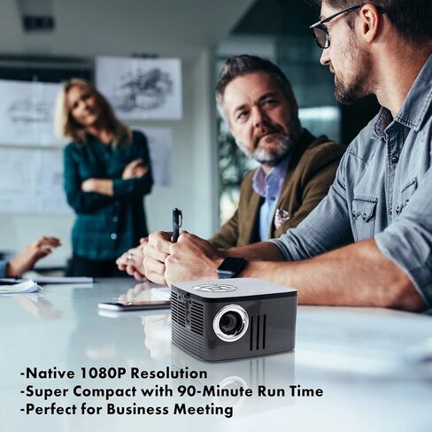 [البطارية] جهاز عرض صغير AAXA P7 مع بطارية، دقة أصلية 1080 بكسل، جهاز عرض محمول LED لمدة 30,000 ساعة، BT 4.0، مشغل وسائط مدمج، للأعمال والمسرح المنزلي in Kuwait