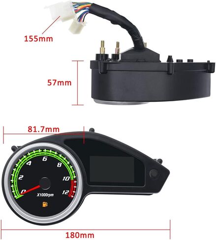 عداد سرعة الدراجة النارية KAOLALI مقياس سرعة الدوران LCD للدراجات النارية تعديل عداد السرعة الرقمي عداد المسافات Tacho متر للبرازيل 250 RPS Hawk 250 in Kuwait