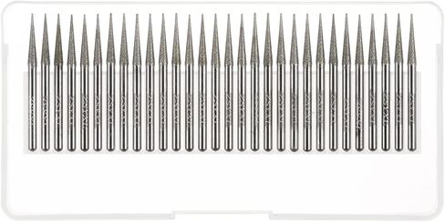 30pcs Diamond Grinding Burrs Carving Bits 2mm Pointed Type Head Mounted Point 1/8 Shank for Rotary Tool in Saudi Arabia