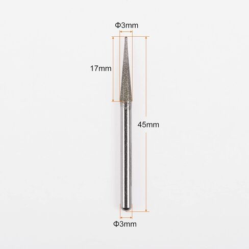 30pcs Diamond Grinding Burrs Carving Bits 2mm Pointed Type Head Mounted Point 1/8 Shank for Rotary Tool in Saudi Arabia