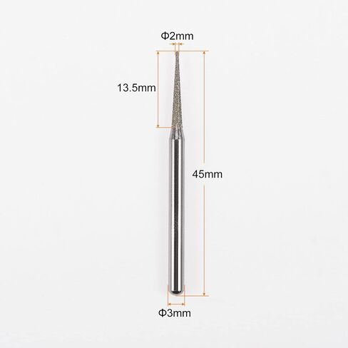 30pcs Diamond Grinding Burrs Carving Bits 2mm Pointed Type Head Mounted Point 1/8 Shank for Rotary Tool in Saudi Arabia