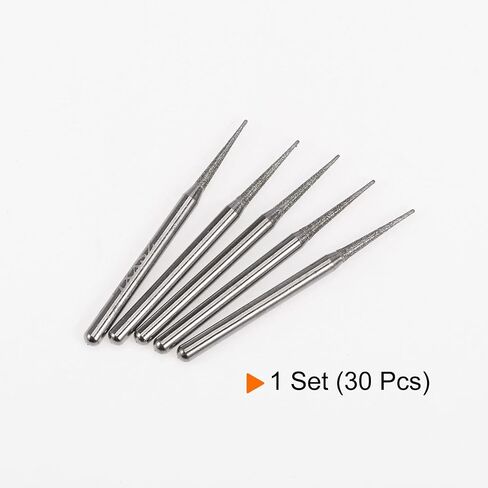 30pcs Diamond Grinding Burrs Carving Bits 2mm Pointed Type Head Mounted Point 1/8 Shank for Rotary Tool in Saudi Arabia