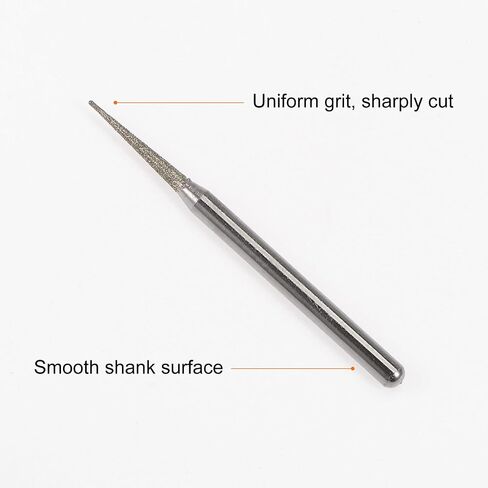 30pcs Diamond Grinding Burrs Carving Bits 2mm Pointed Type Head Mounted Point 1/8 Shank for Rotary Tool in Saudi Arabia