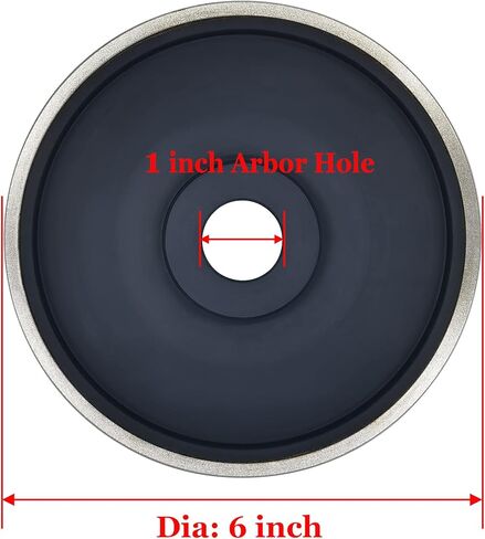 Diamond Lapidary Jewelry Grinding Wheel, Dia 6" x 1" Wide 1" Arbor Hole, 80 Grit Diamond Grinding Wheel for Gem Stone Granite Glass Ceramics Marble Jade in Saudi Arabia