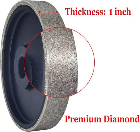 Diamond Lapidary Jewelry Grinding Wheel, Dia 6" x 1" Wide 1" Arbor Hole, 80 Grit Diamond Grinding Wheel for Gem Stone Granite Glass Ceramics Marble Jade in Saudi Arabia