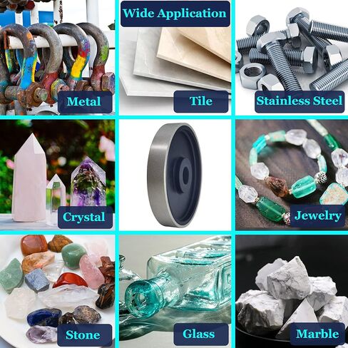 عجلة طحن المجوهرات الماسية، قطر 6 بوصة × 1 بوصة واسعة 1 بوصة، عجلة طحن ألماس 80 حبيبة لحجر الأحجار الكريمة والجرانيت والزجاج والسيراميك والرخام واليشم in Kuwait