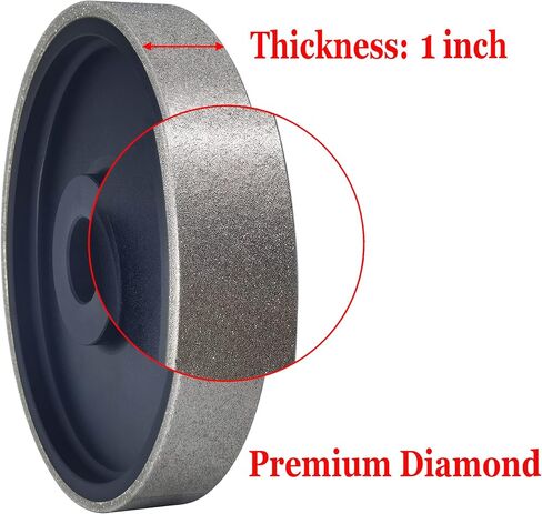 Diamond Lapidary Jewelry Grinding Wheel, Dia 6" x 1" Wide 1" Arbor Hole, 80 Grit Diamond Grinding Wheel for Gem Stone Granite Glass Ceramics Marble Jade in Saudi Arabia