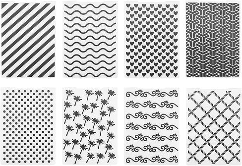 8Pcs Heart Dot Plastic Embossing Folder DIY Craft Template Molds Stamp Stencils Scrapbook Paper Cards Photo Album Making Tool Embossing Folders Handmade Art Craft Supplies Decorating Mold in Kuwait