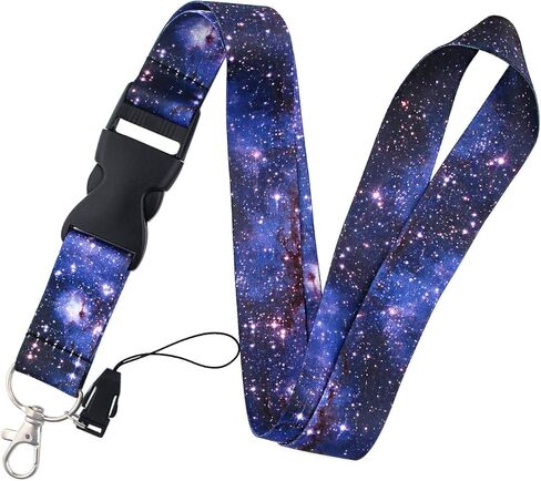 DMLSKY حبل Galaxy أرجواني للمفاتيح وحامل معرف العمل بطول 20.3 سم للرجال والنساء مع إبزيم أسود قابل للفصل in Saudi Arabia