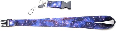 DMLSKY حبل Galaxy أرجواني للمفاتيح وحامل معرف العمل بطول 20.3 سم للرجال والنساء مع إبزيم أسود قابل للفصل in Saudi Arabia