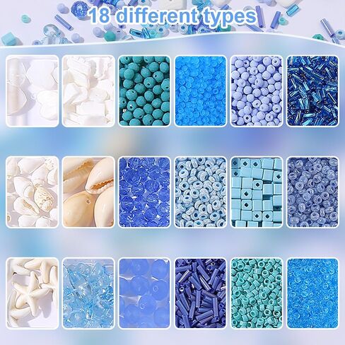 Beach Beads for Bracelets Making Kit -5300Pcs Pony Beads for Jewelry Making,with Charm Seashells and Crystal Beads for Making Friendship Bracelet Necklace and Earring Gifts for Woman (Off white) in Saudi Arabia