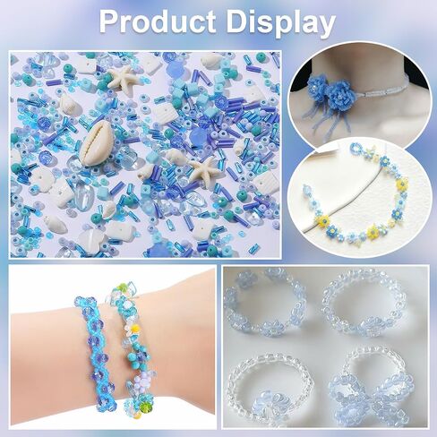 Beach Beads for Bracelets Making Kit -5300Pcs Pony Beads for Jewelry Making,with Charm Seashells and Crystal Beads for Making Friendship Bracelet Necklace and Earring Gifts for Woman (Off white) in Saudi Arabia