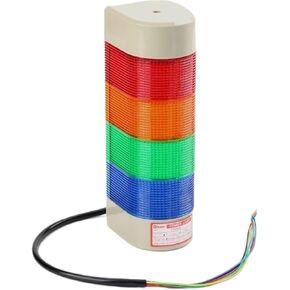 1pcs Wall Mounted Stack Light 1 2 3 4 5 Layer Industrial Signal Tower Lamp 12V 24V Steady Flashing Alarm Caution Light(4Layer No Buzzer_220V) in Kuwait