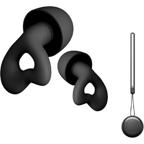 Ear Plugs for Sleeping Noise Cancelling Sleep Earplugs Reusable Silicone Hearing Protection Earplug, 45dB Noise Reduction, 4 Sized Earplug with Case, Apply to Live Events, Musicians, Sports(Black) in Saudi Arabia